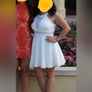 Dillards white striped mini dress